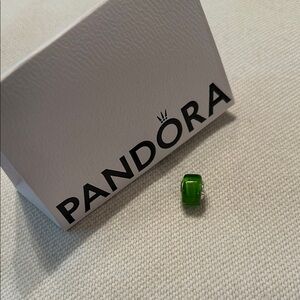 Pandora Green Mini Murano Glass Charm, NIB